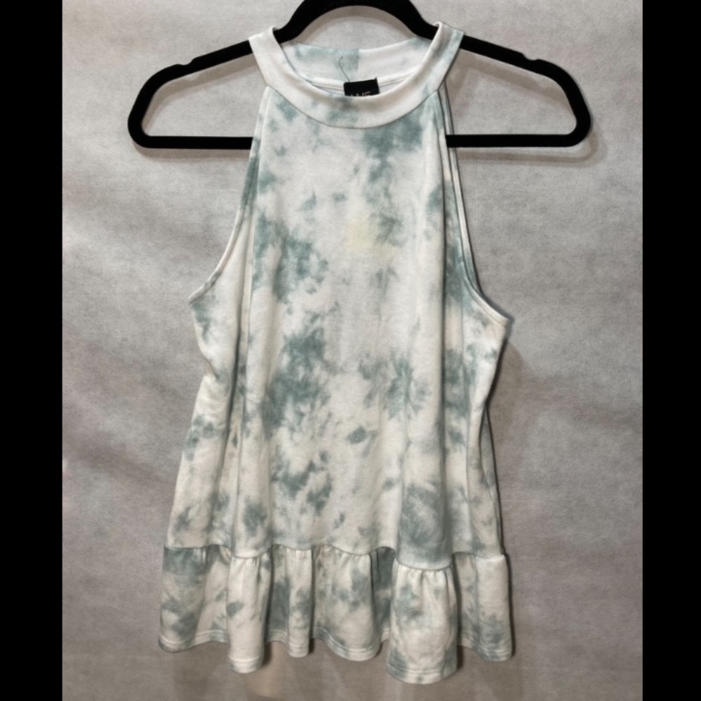 W5 Halter Tank Top Tie Dye Blue
